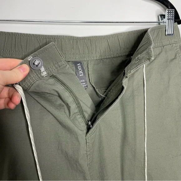 Vuori Ripstop Wideleg Pant Women’s High Rise Crop Length In Olive Green Size L - Picture 3 of 6